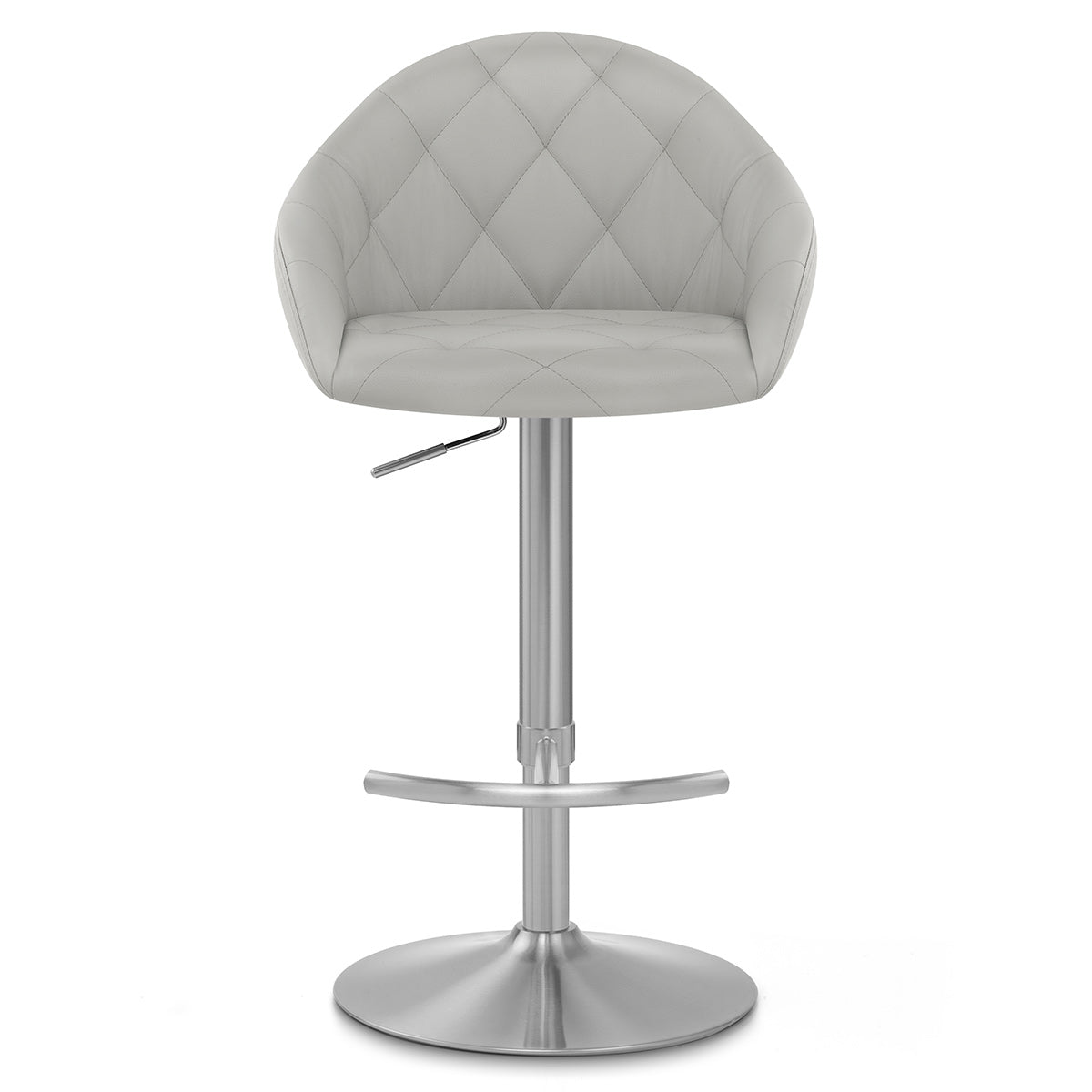 Perry Brushed Steel Stool Grey