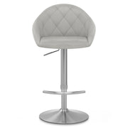 Perry Brushed Steel Stool Grey