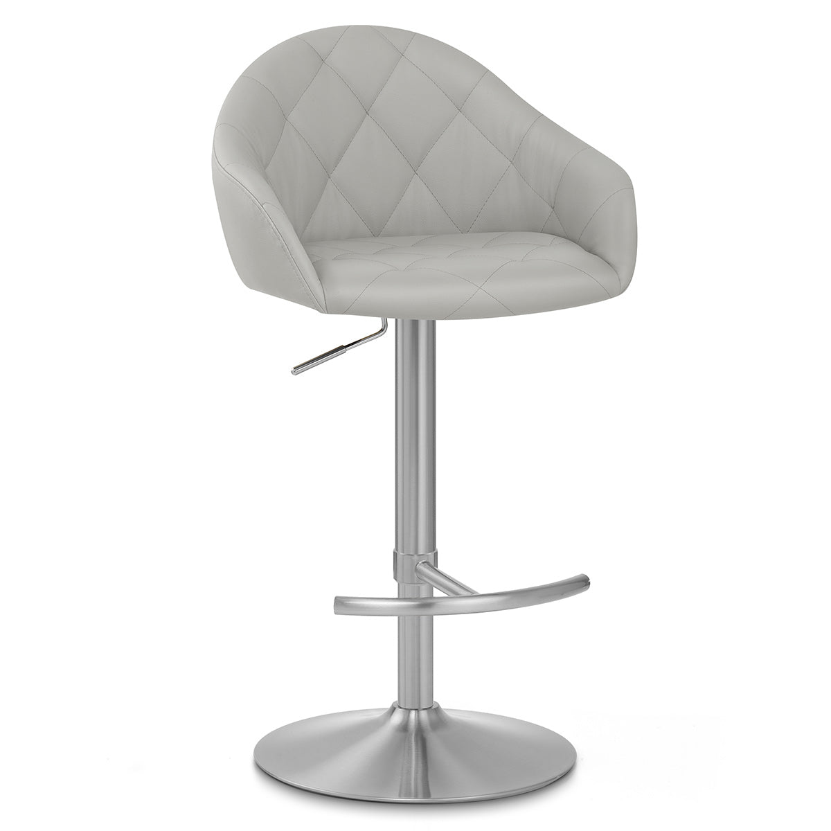 Perry Brushed Steel Stool Grey