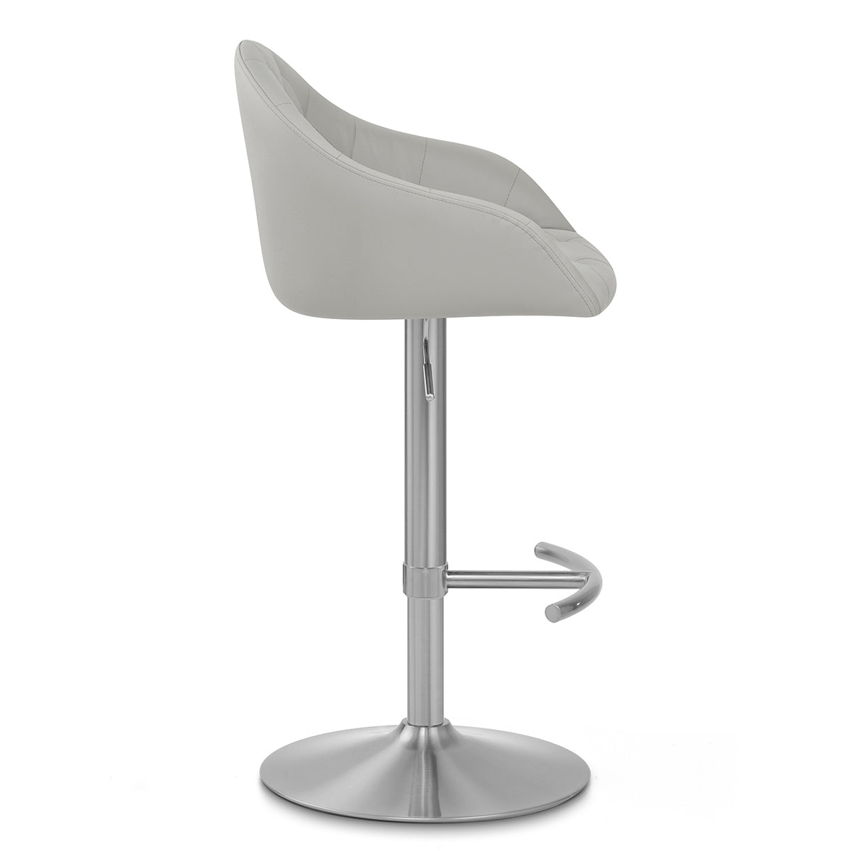 Perry Brushed Steel Stool Grey