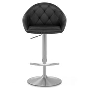 Perry Brushed Steel Stool Black