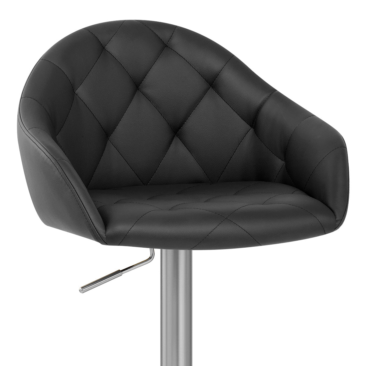 Perry Brushed Steel Stool Black