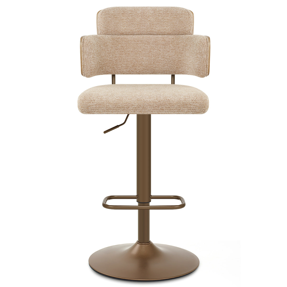 Logan Copper Bar Stool Beige Fabric