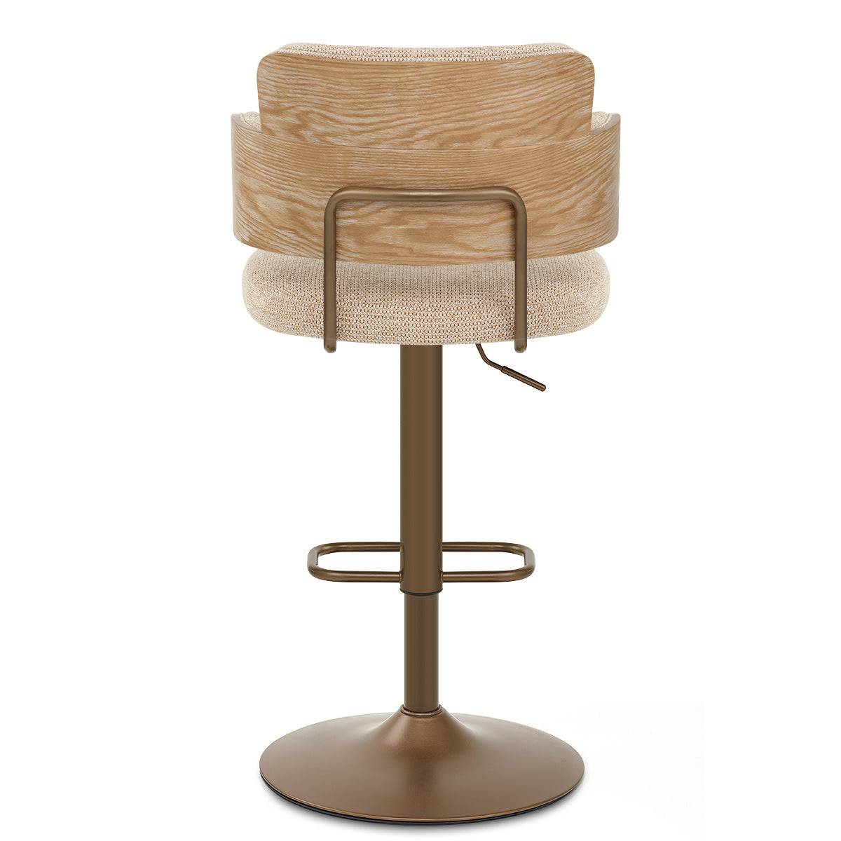 Logan Copper Bar Stool Beige Fabric