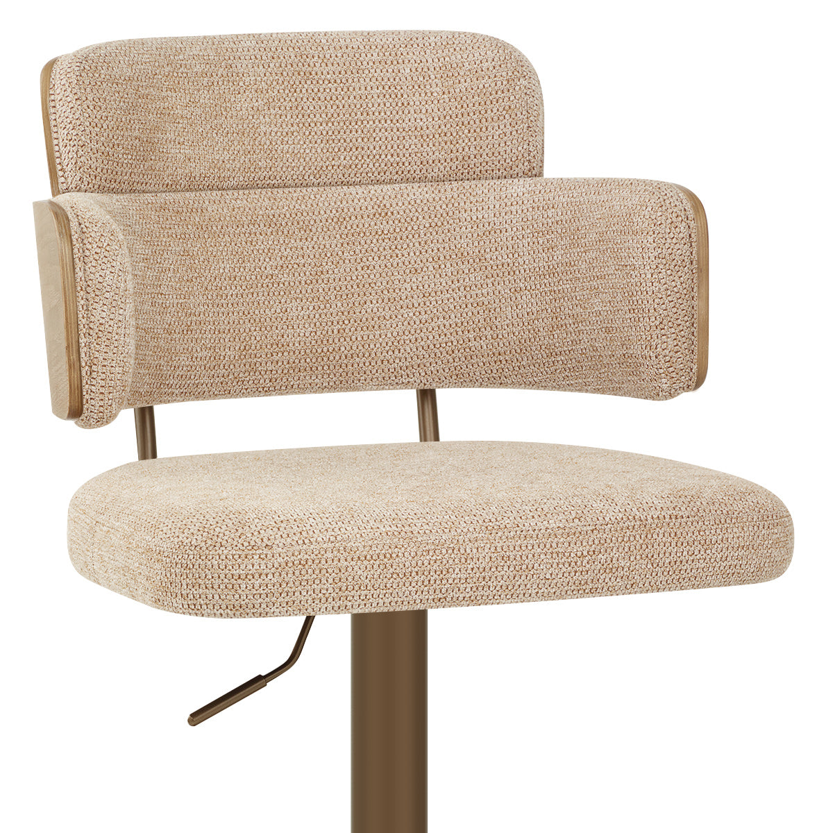 Logan Copper Bar Stool Beige Fabric