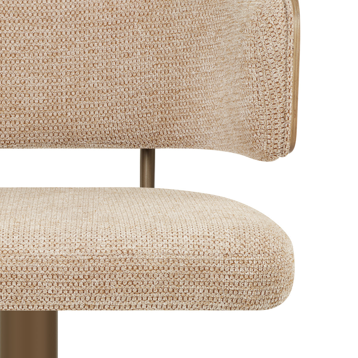 Logan Copper Bar Stool Beige Fabric