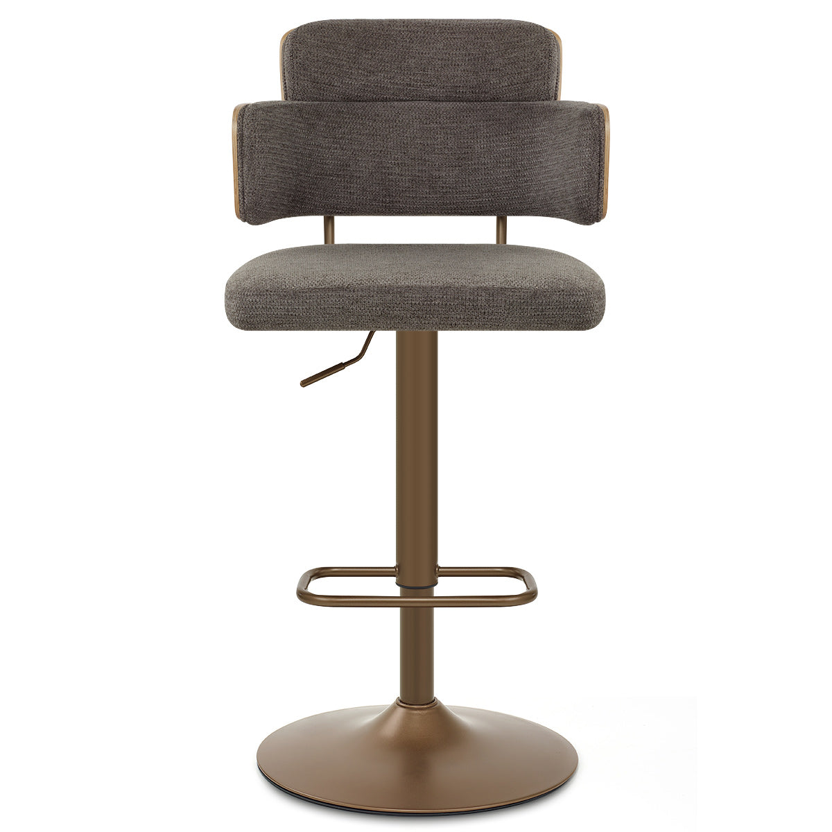 Logan Copper Bar Stool Grey Fabric