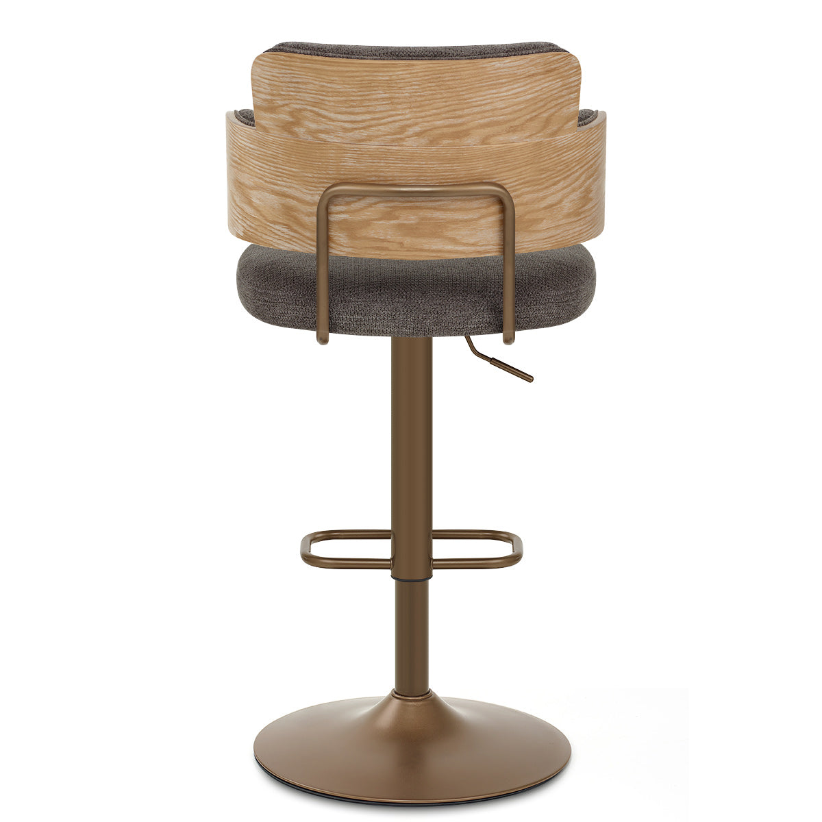 Logan Copper Bar Stool Grey Fabric