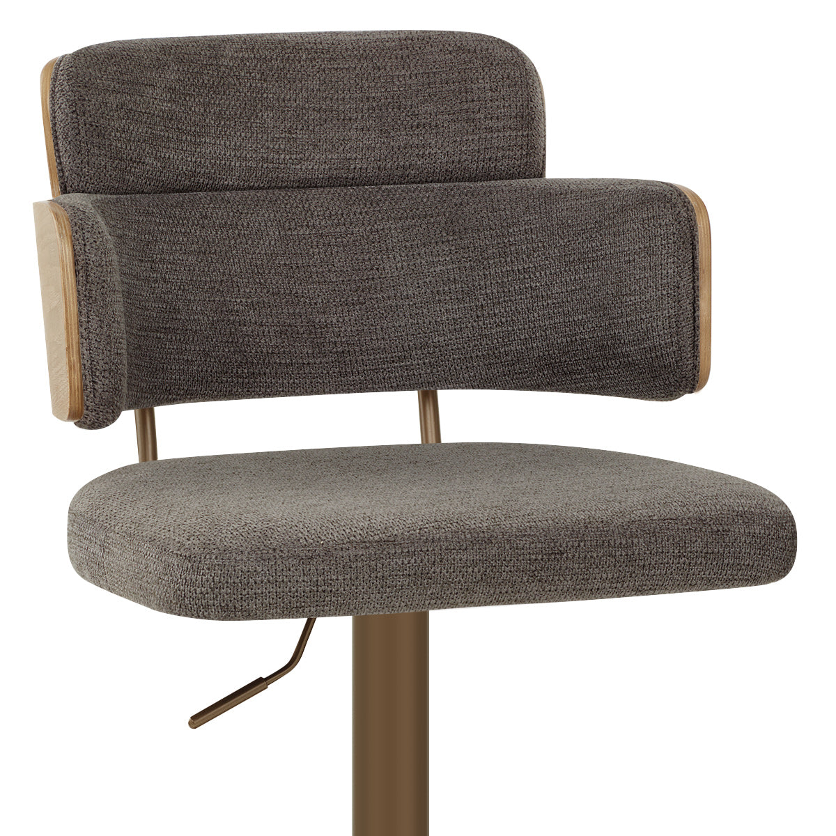 Logan Copper Bar Stool Grey Fabric