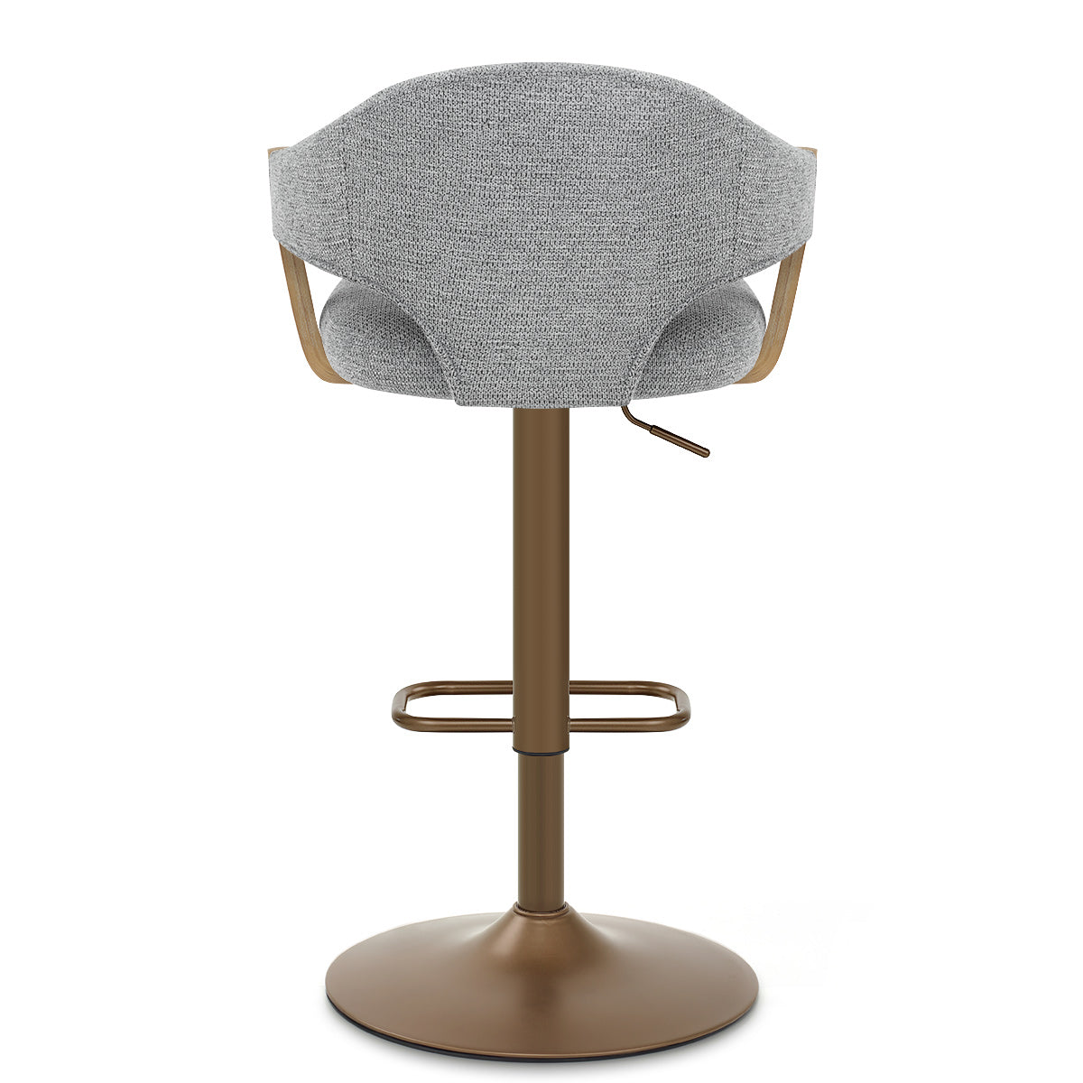 Arco Copper Bar Stool Grey Fabric