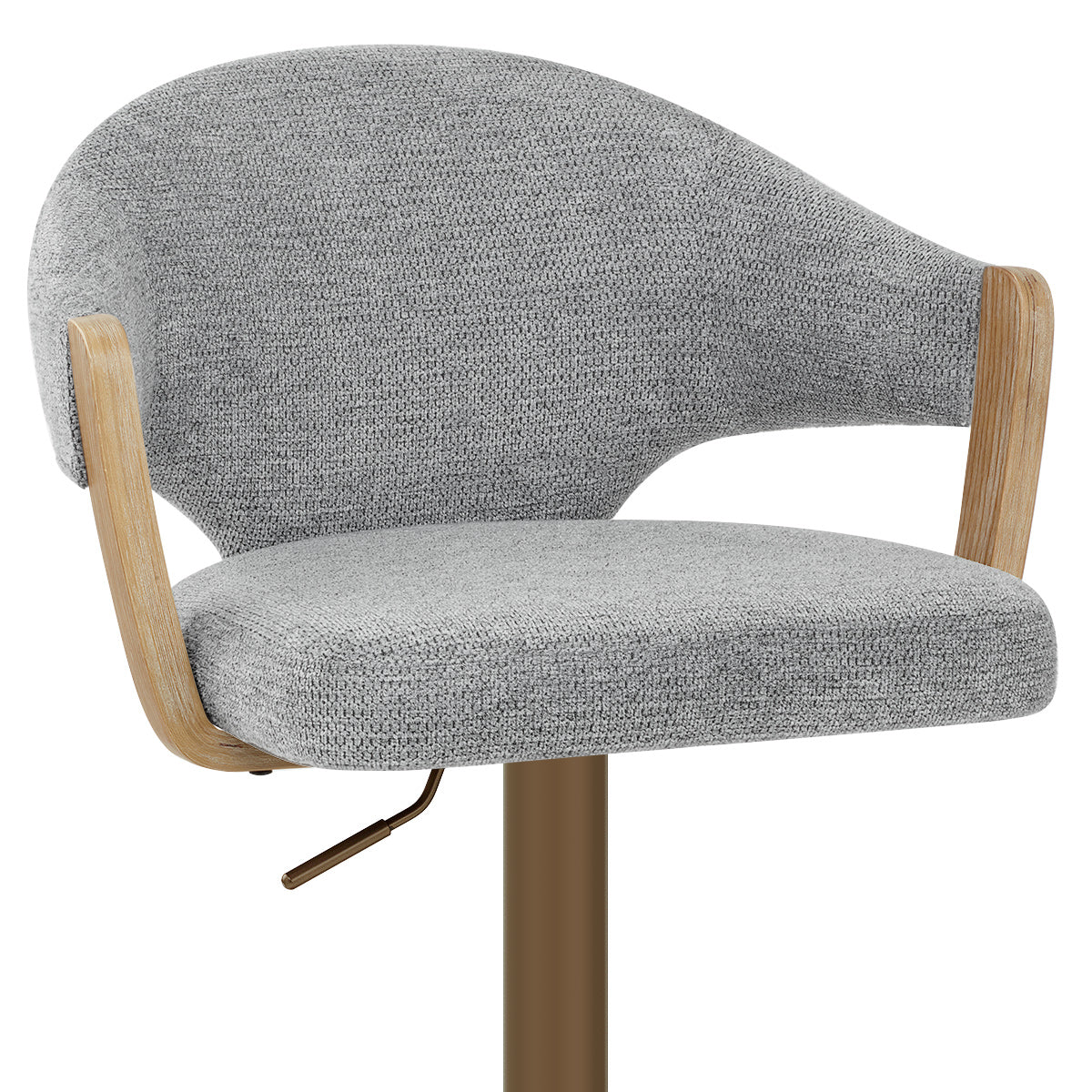 Arco Copper Bar Stool Grey Fabric