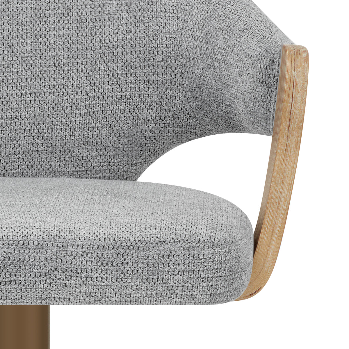 Arco Copper Bar Stool Grey Fabric