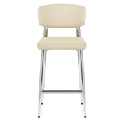Parker Bar Stool Cream Real Leather