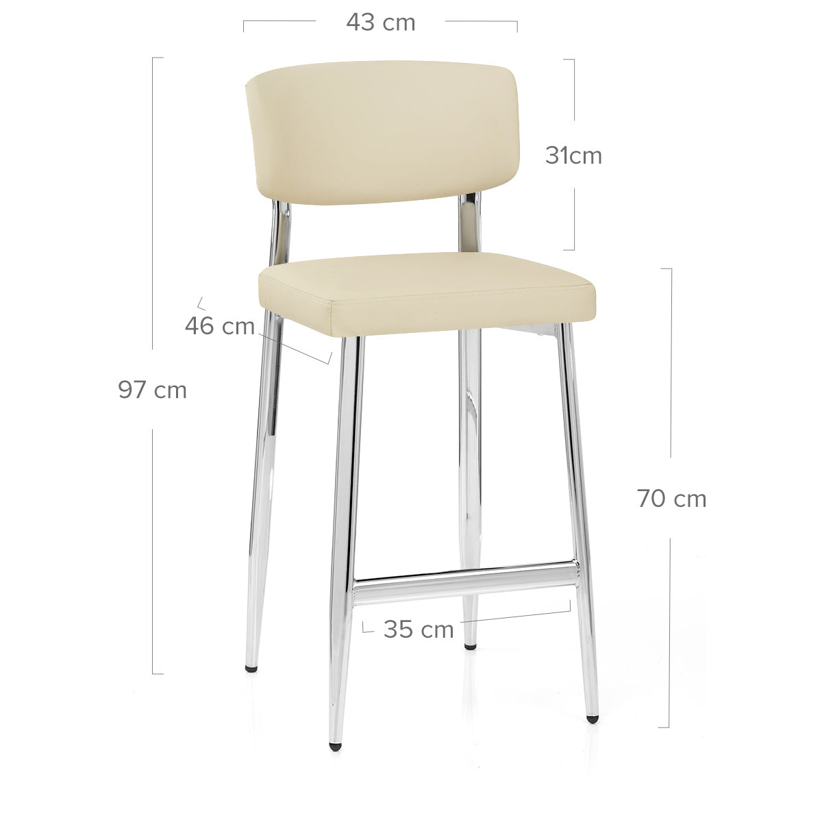 Parker Bar Stool Cream Real Leather
