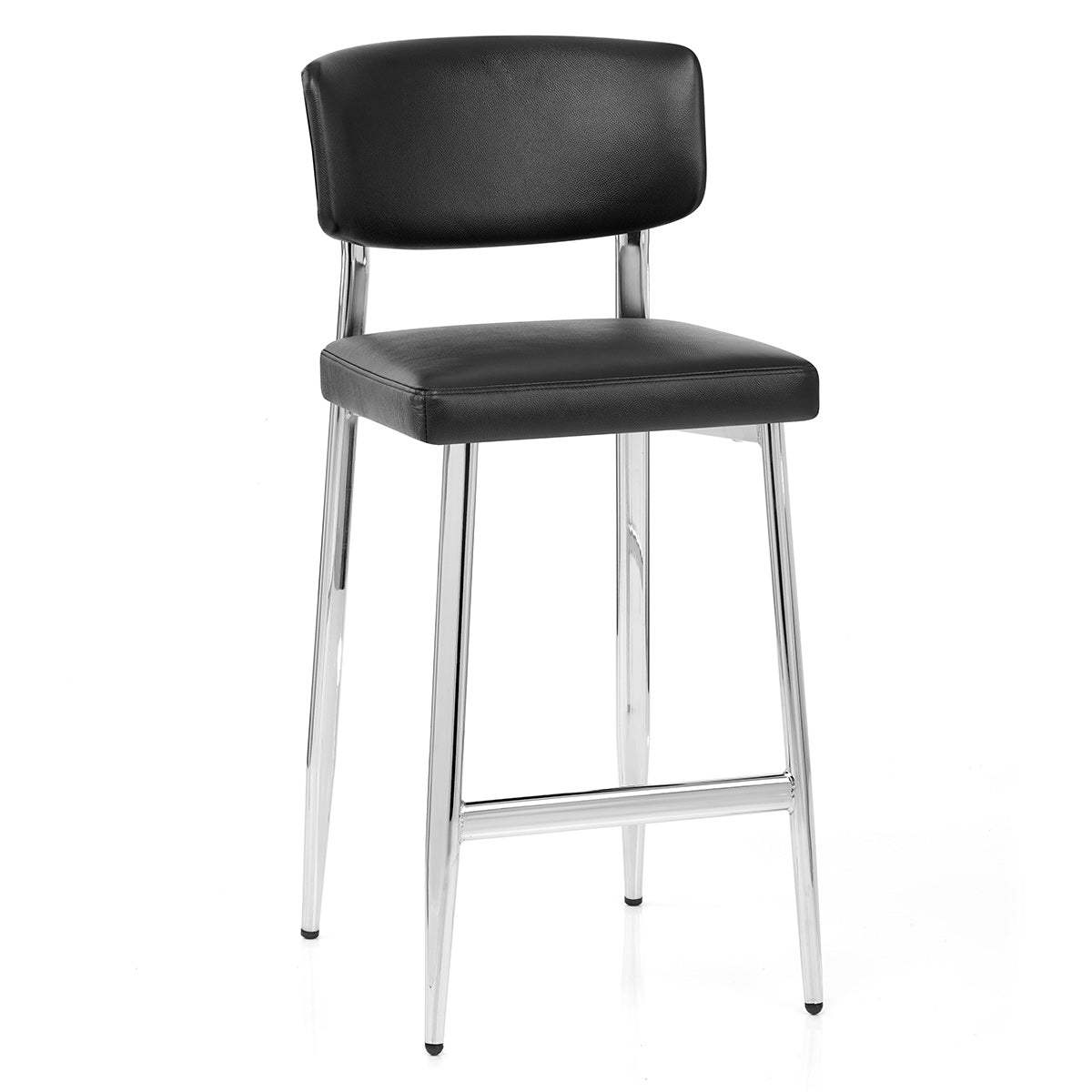 Parker Bar Stool Black Real Leather