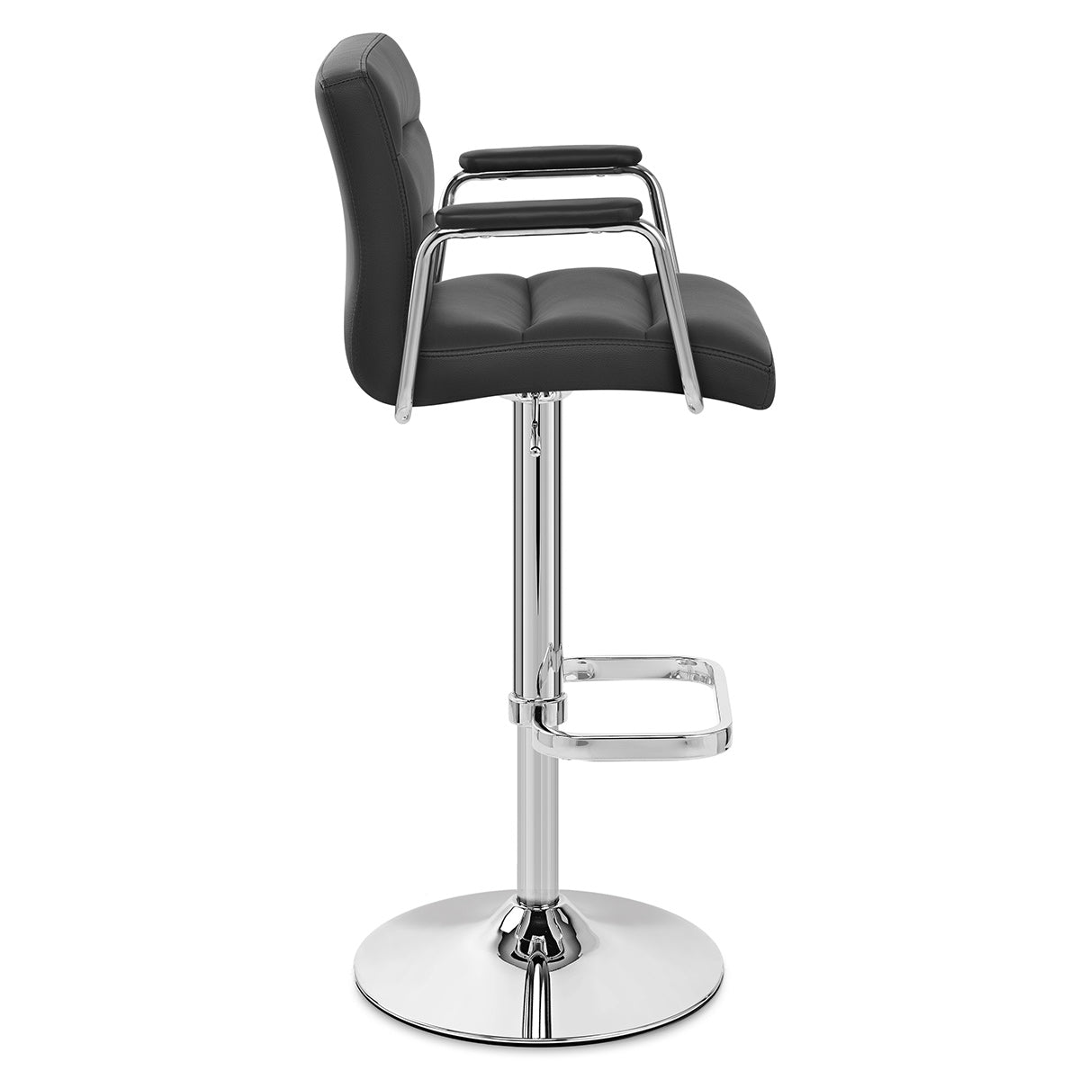 Lush Chrome Stool Black With Arms