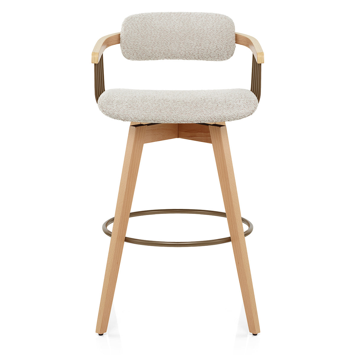 Electra Oak Stool Cream Boucle