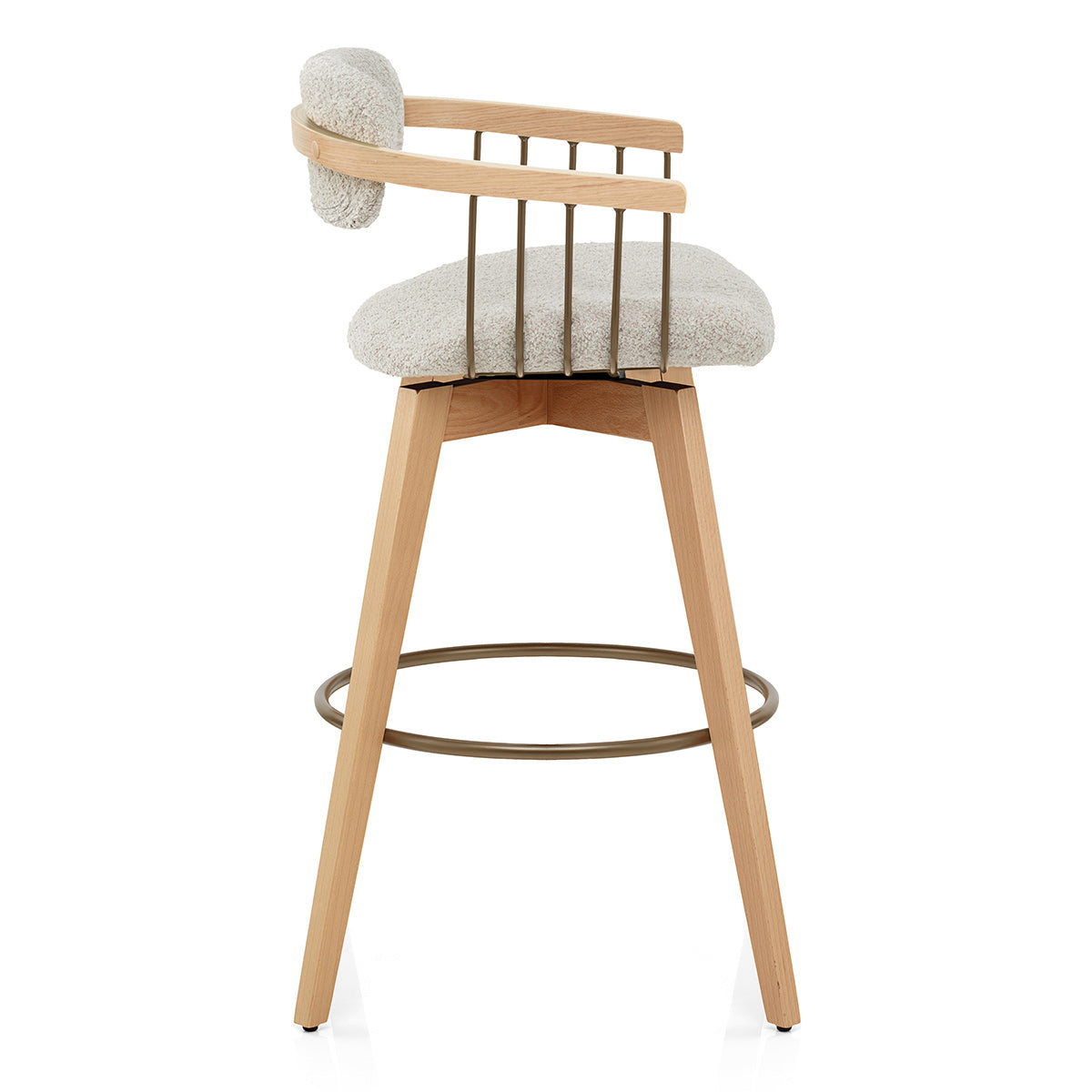 Electra Oak Stool Cream Boucle
