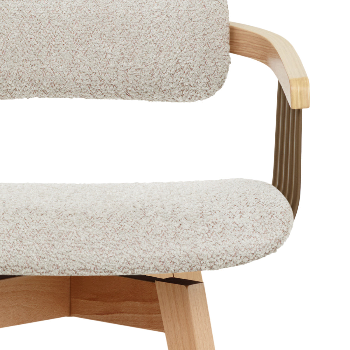 Electra Oak Stool Cream Boucle