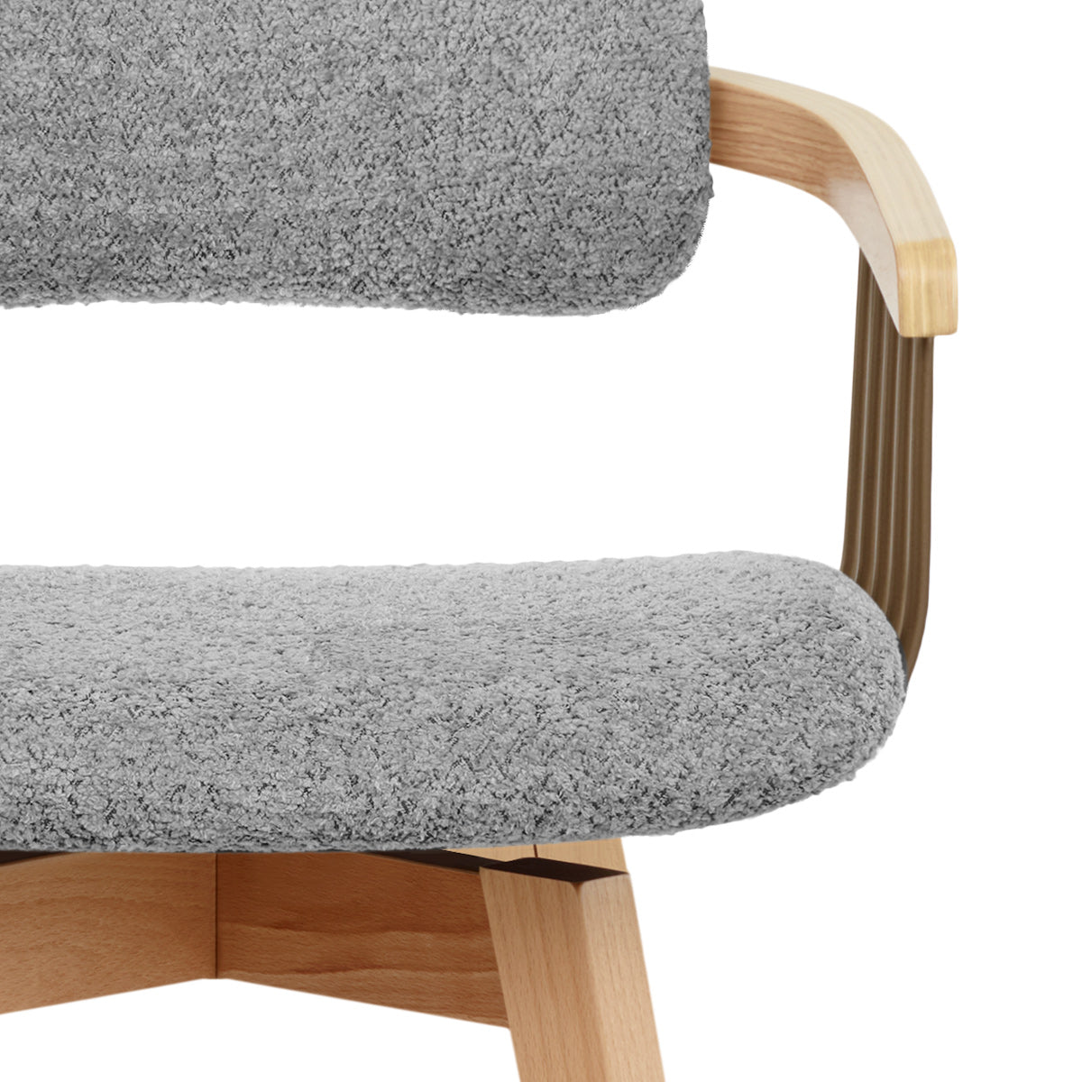 Electra Oak Stool Light Grey Boucle