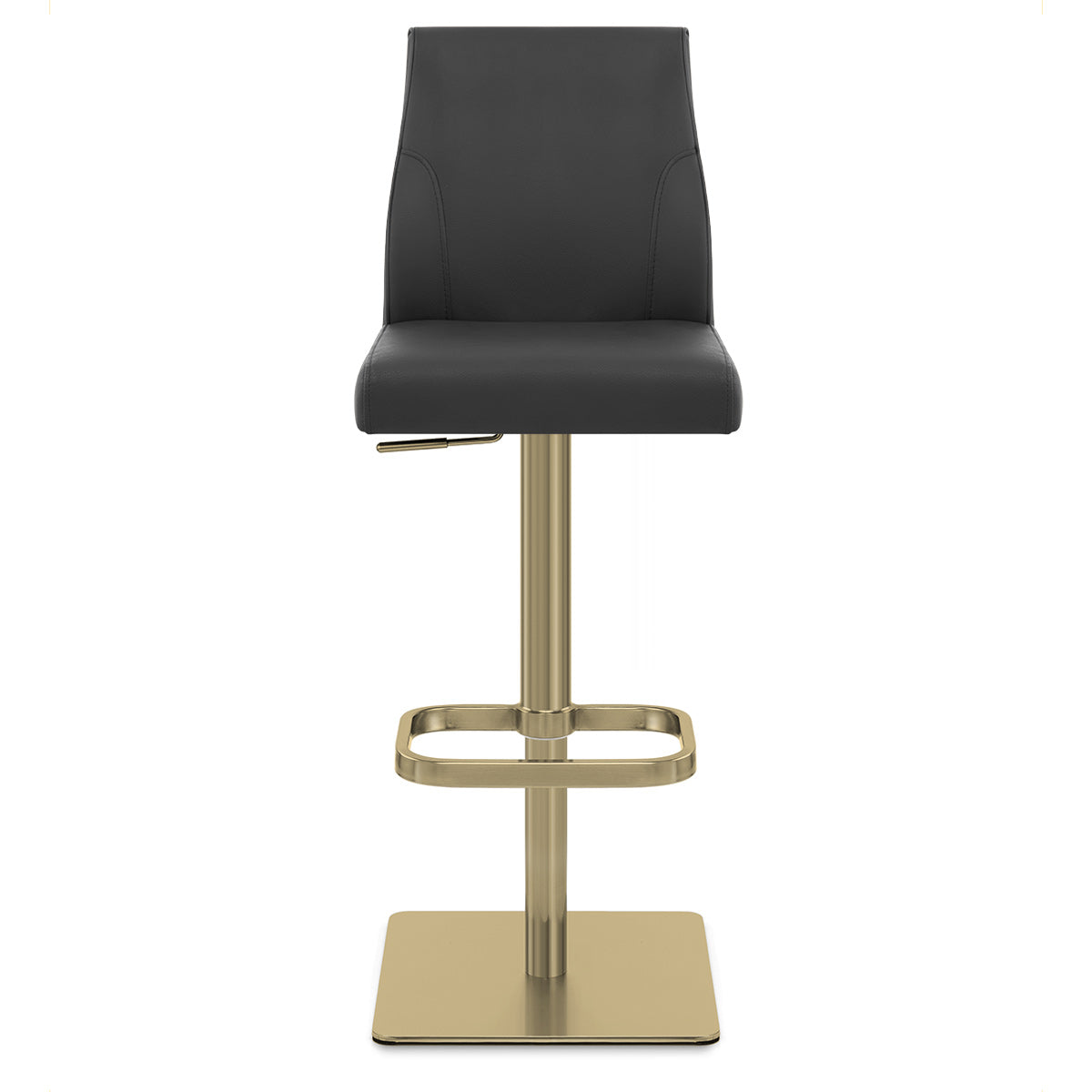 Martello Real Leather Gold Stool Black