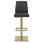 Martello Real Leather Gold Stool Black