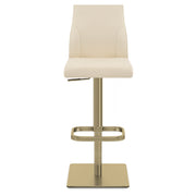 Martello Real Leather Gold Stool Cream