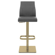 Martello Real Leather Gold Stool Grey