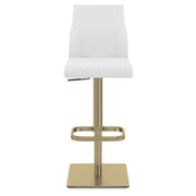 Martello Real Leather Gold Stool White