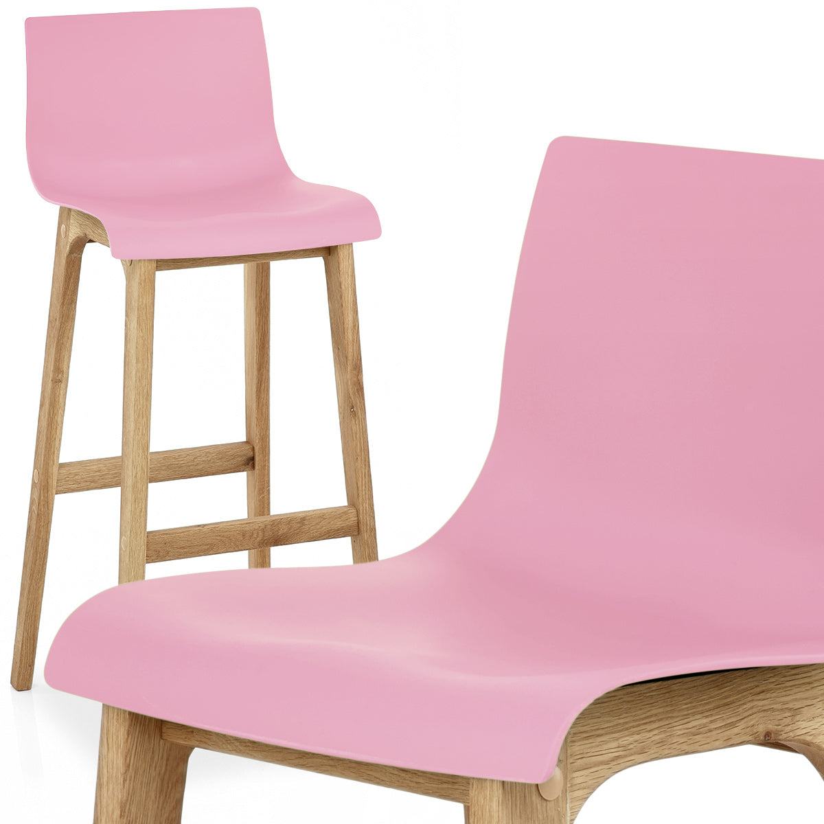 High Drift Oak & Pink Bar Stool