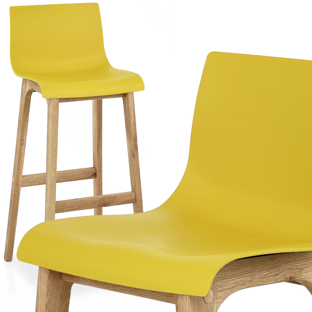 High Drift Oak & Yellow Bar Stool