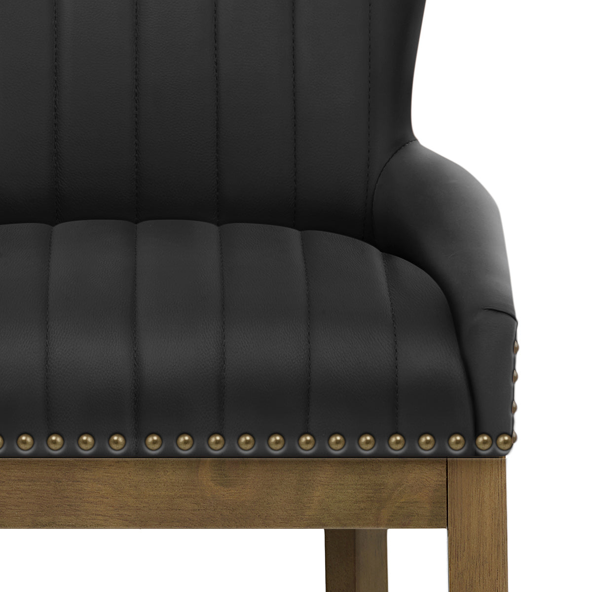 Chiltern Oak Bar Stool Black Leather