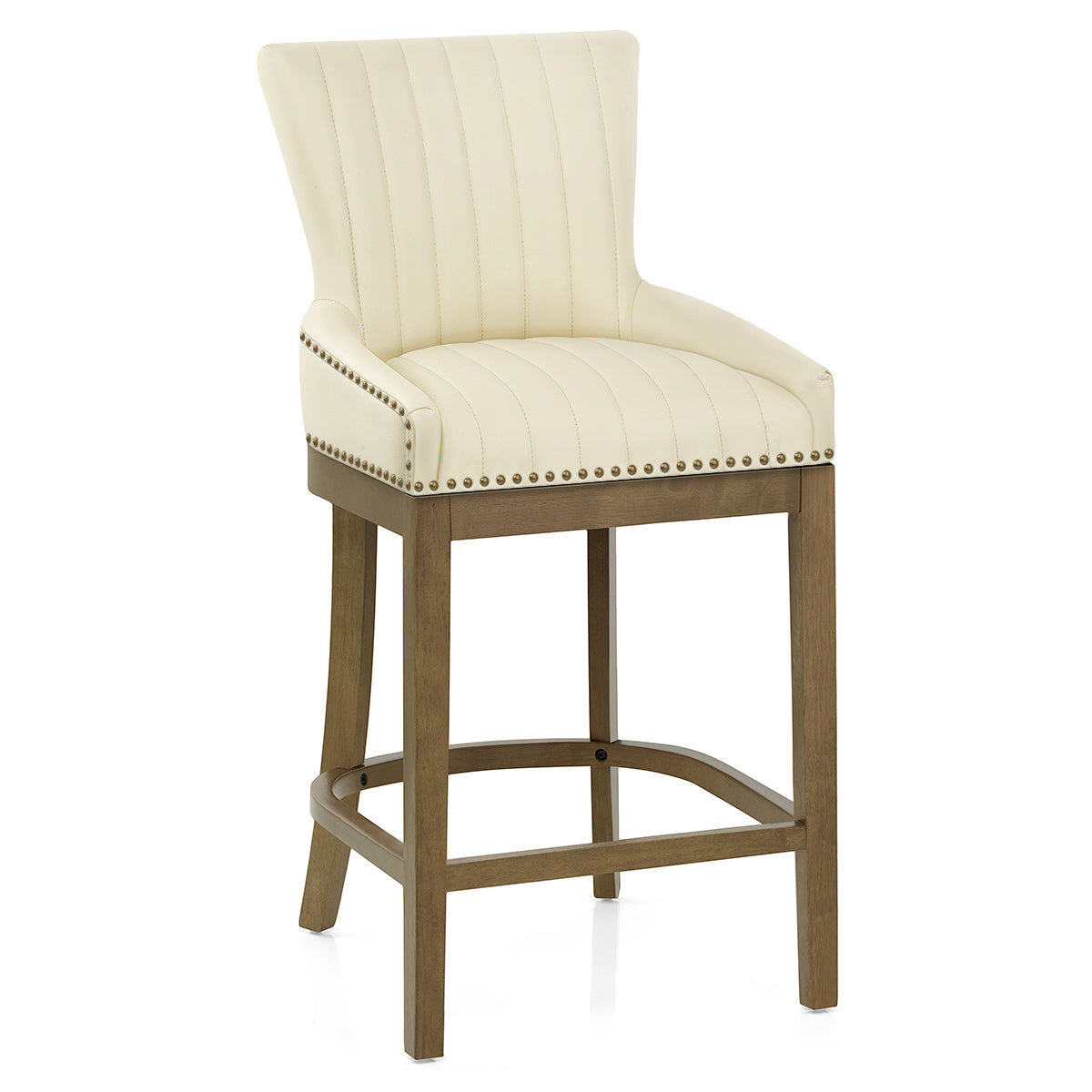 Chiltern Oak Bar Stool Cream Leather