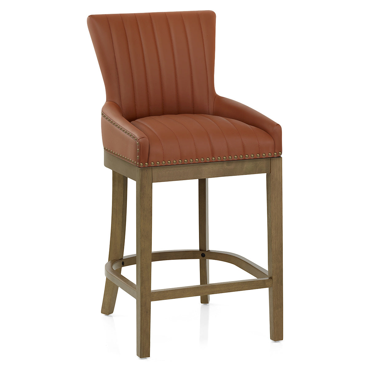 Chiltern Oak Bar Stool Brown Leather