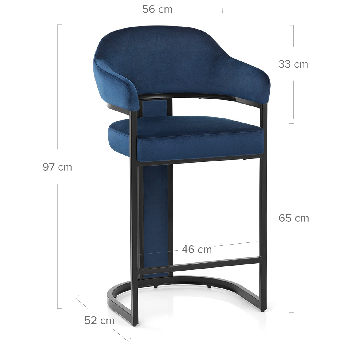 Niagara Bar Stool Blue Velvet