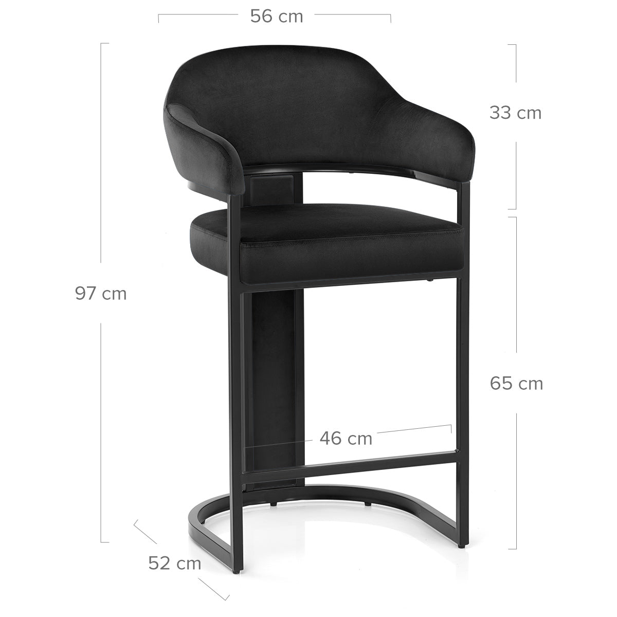 Niagara Bar Stool Black Velvet