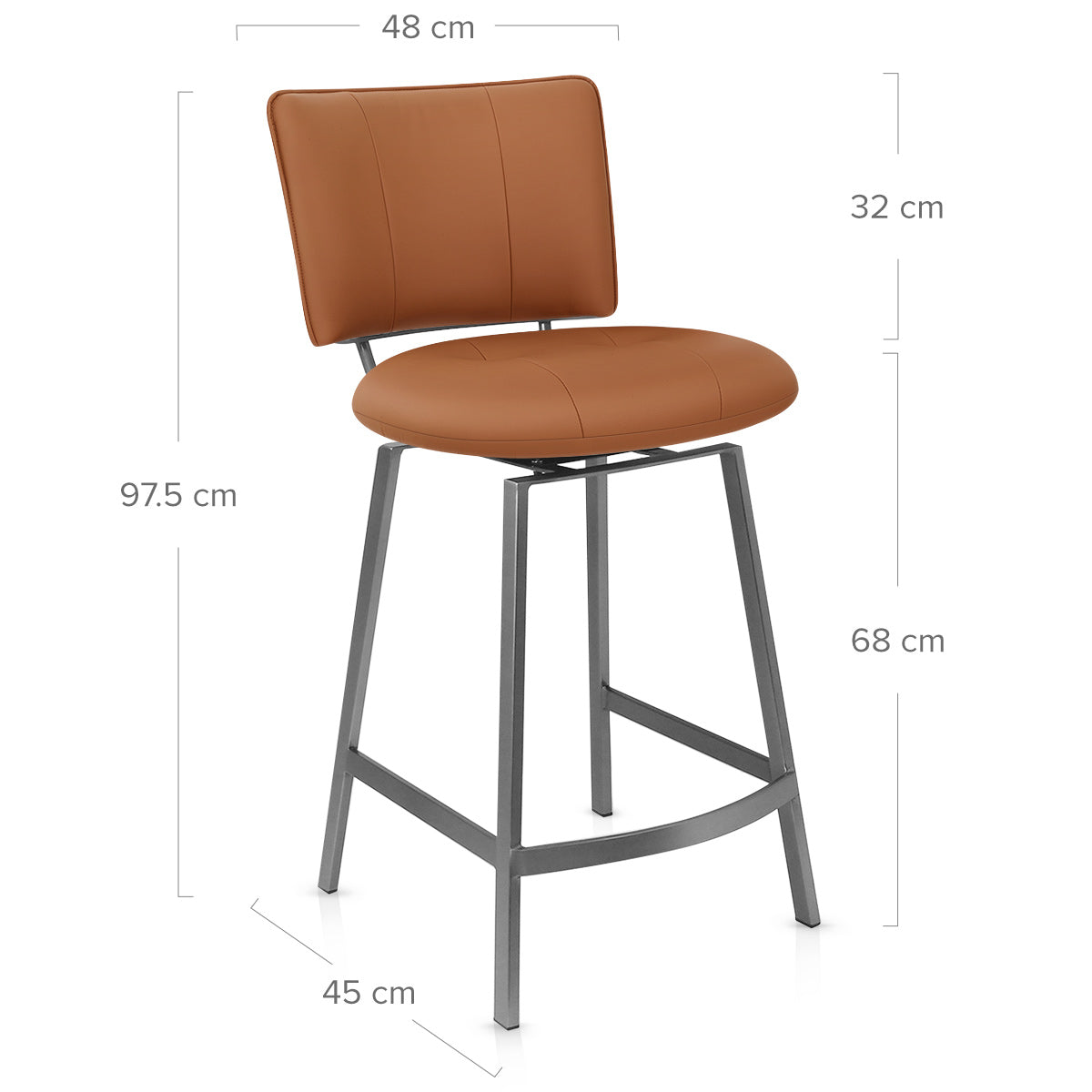Finello Bar Stool Tan Eco Leather