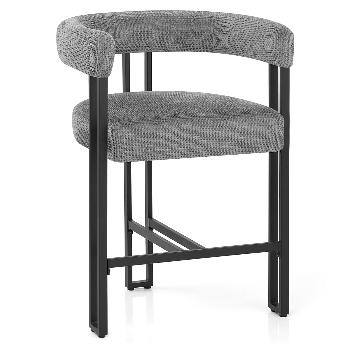 Gigi Bar Stool Grey Fabric