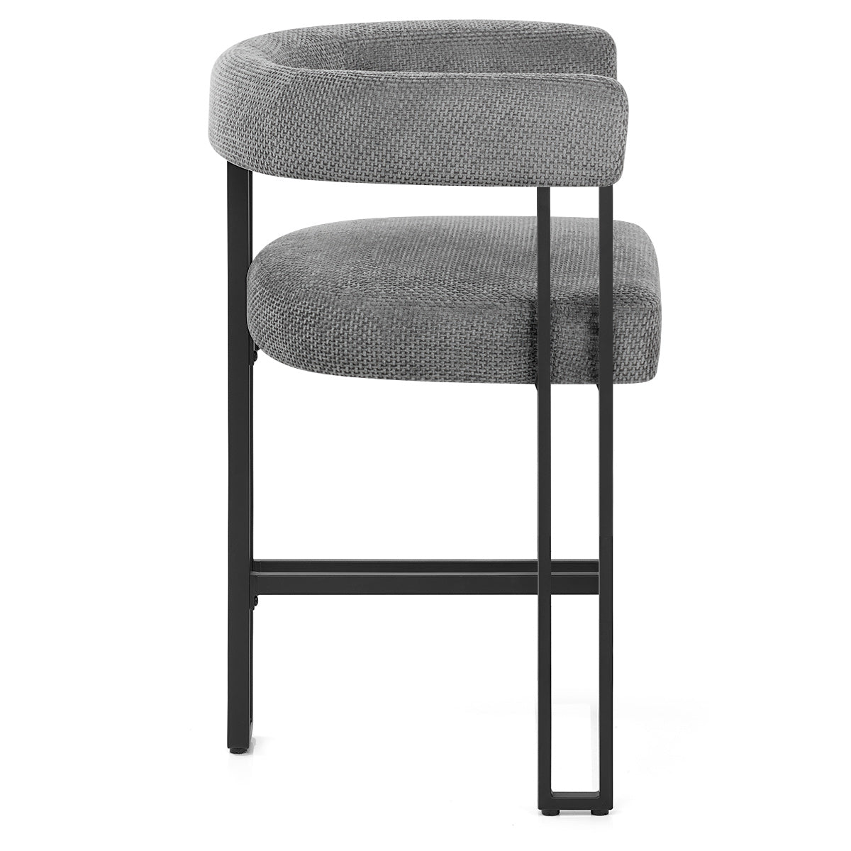 Gigi Bar Stool Grey Fabric