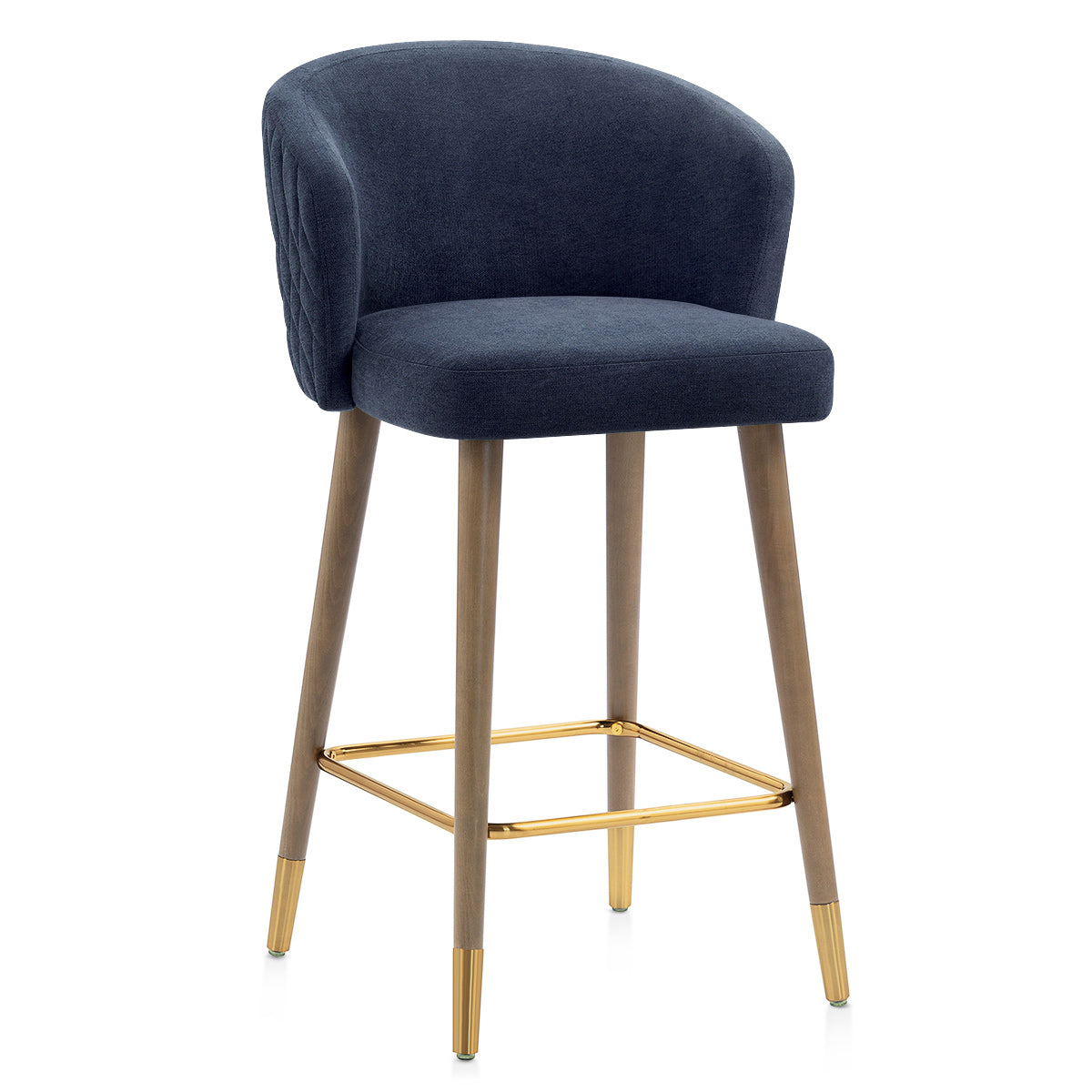 Boston Bar Stool Blue Fabric