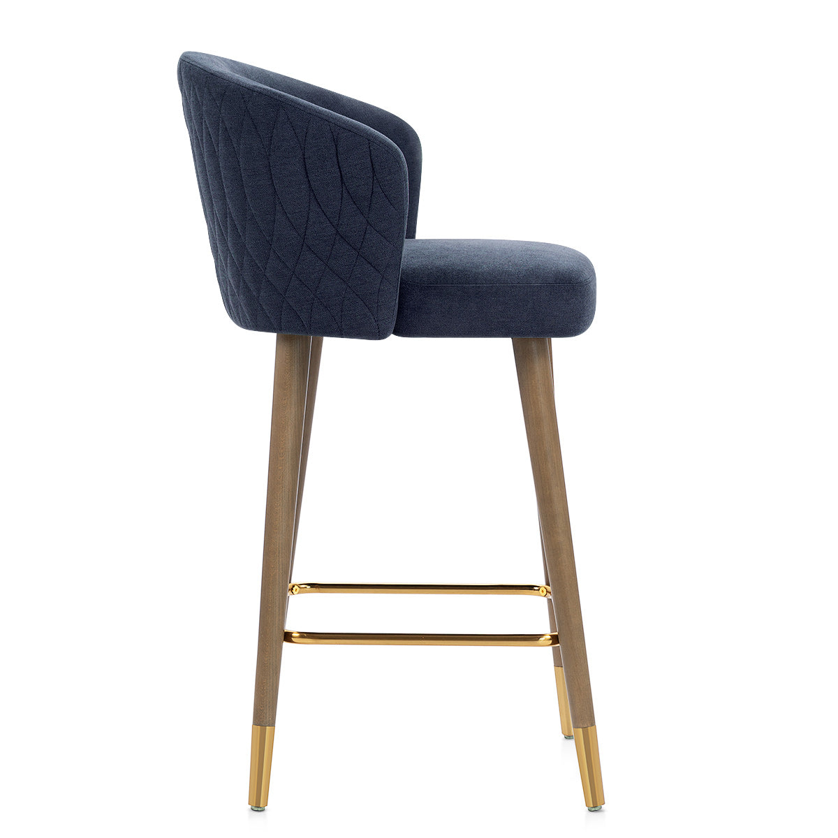 Boston Bar Stool Blue Fabric