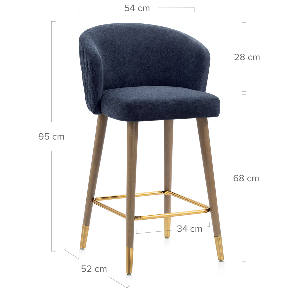 Boston Bar Stool Blue Fabric