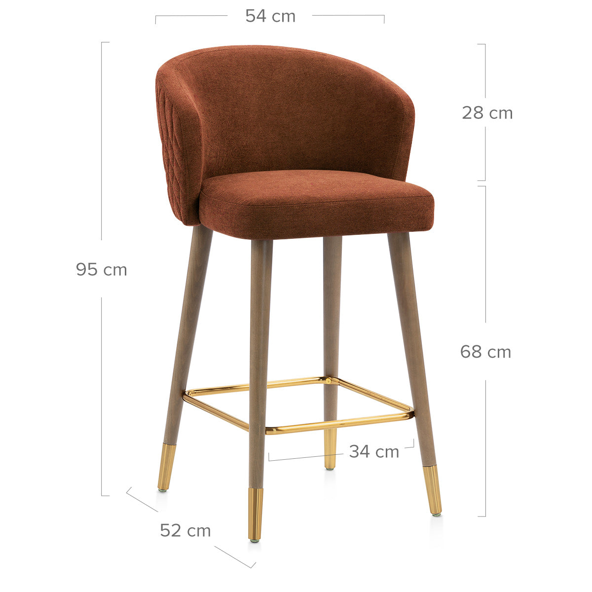 Boston Bar Stool Rust Fabric