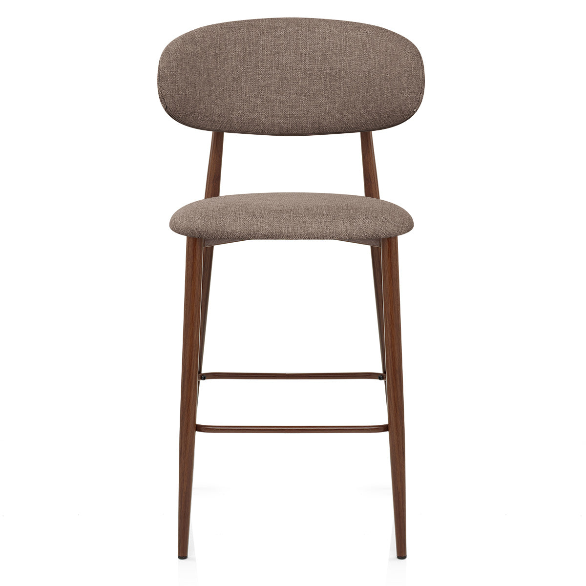 Harrow Walnut Bar Stool Brown Fabric