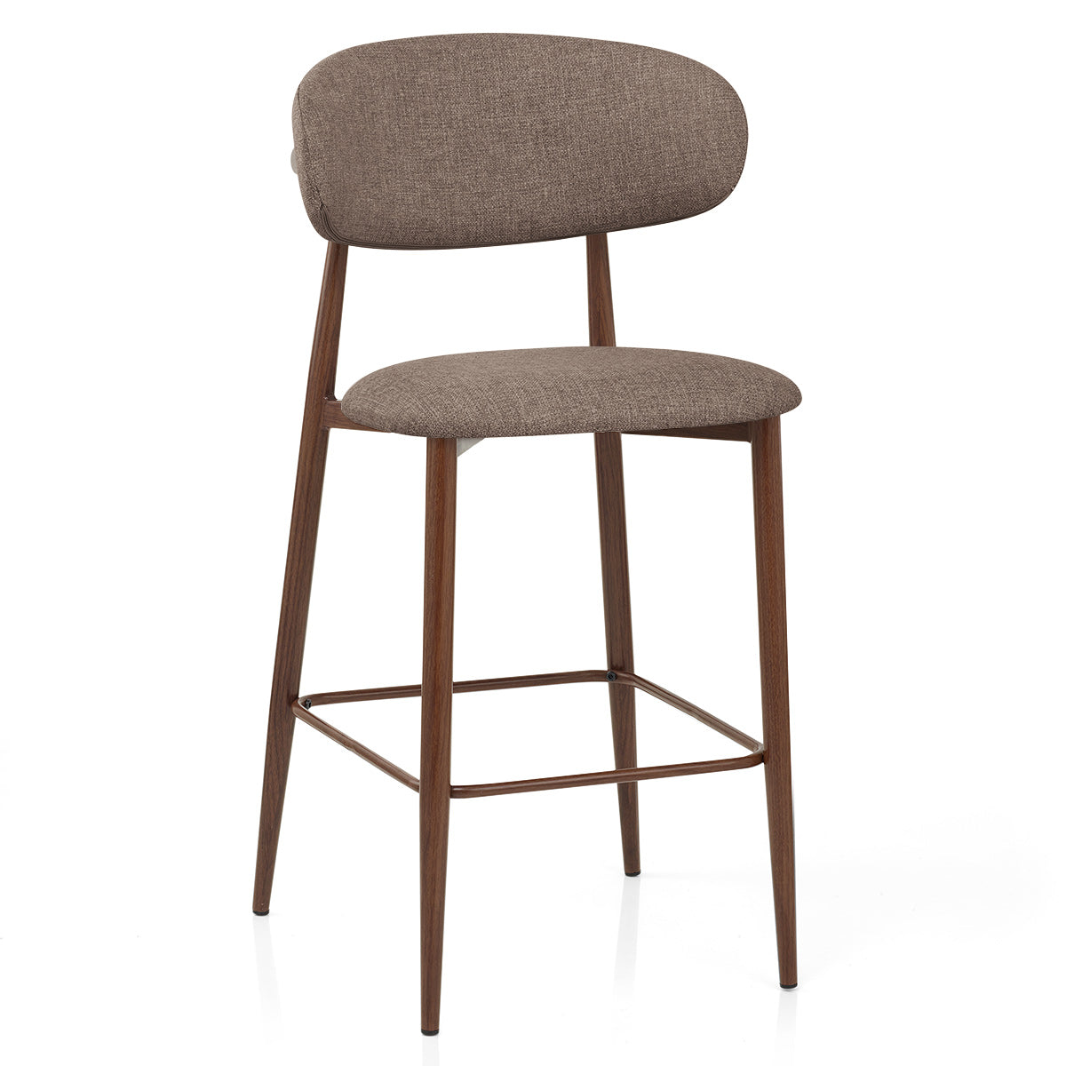 Harrow Walnut Bar Stool Brown Fabric