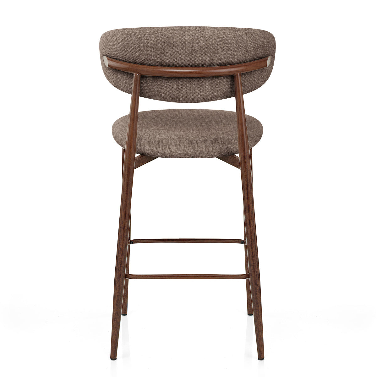 Harrow Walnut Bar Stool Brown Fabric