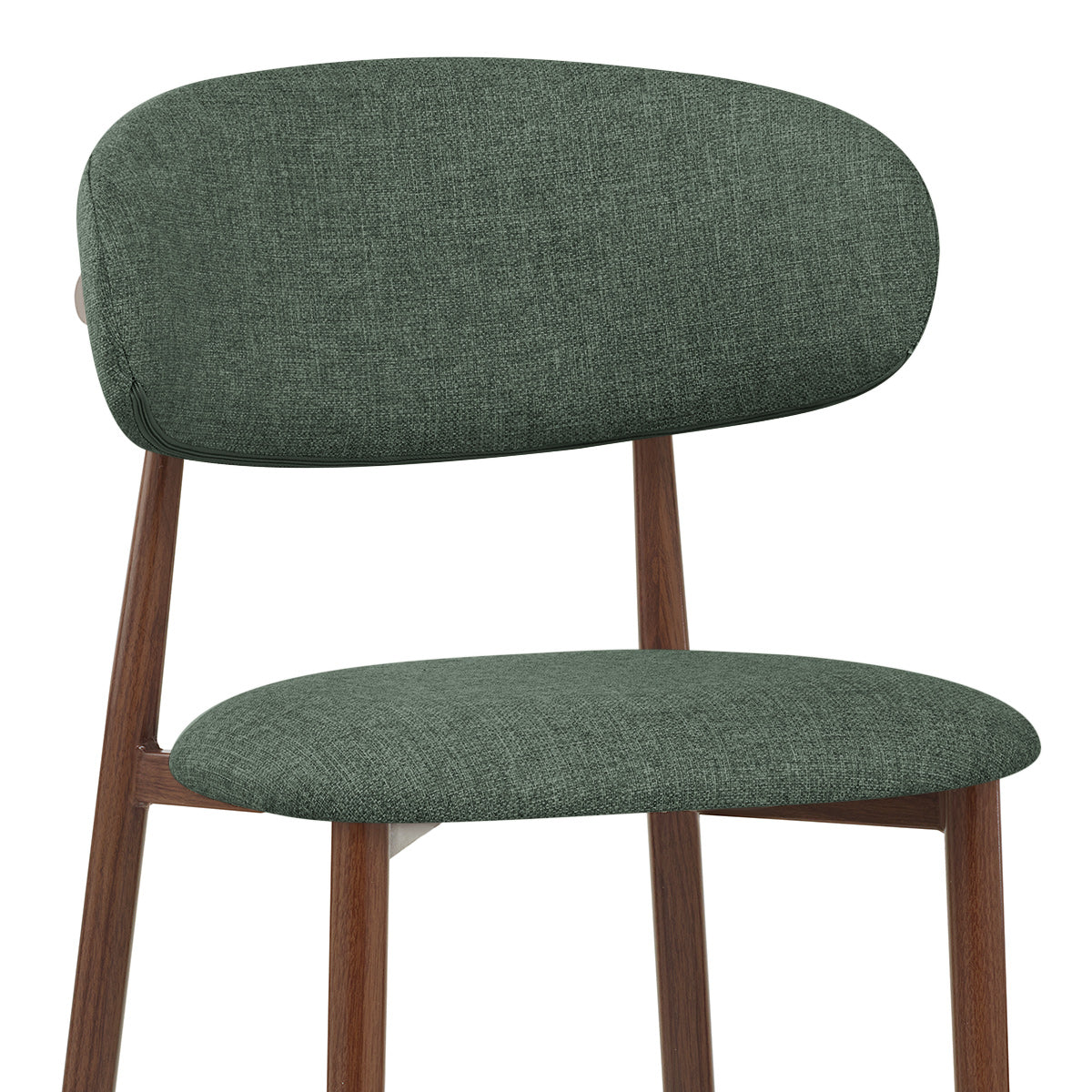 Harrow Walnut Bar Stool Green Fabric