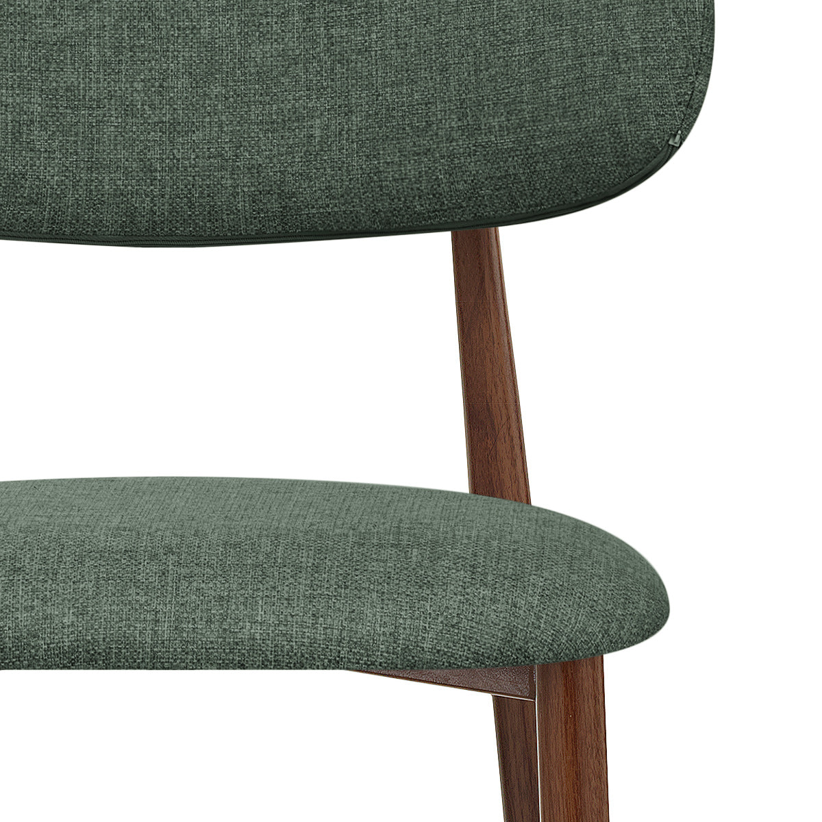 Harrow Walnut Bar Stool Green Fabric