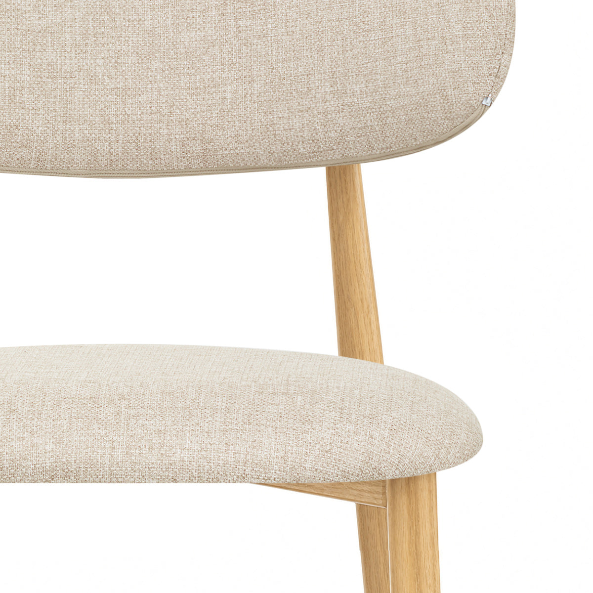 Harrow Oak Bar Stool Beige Fabric