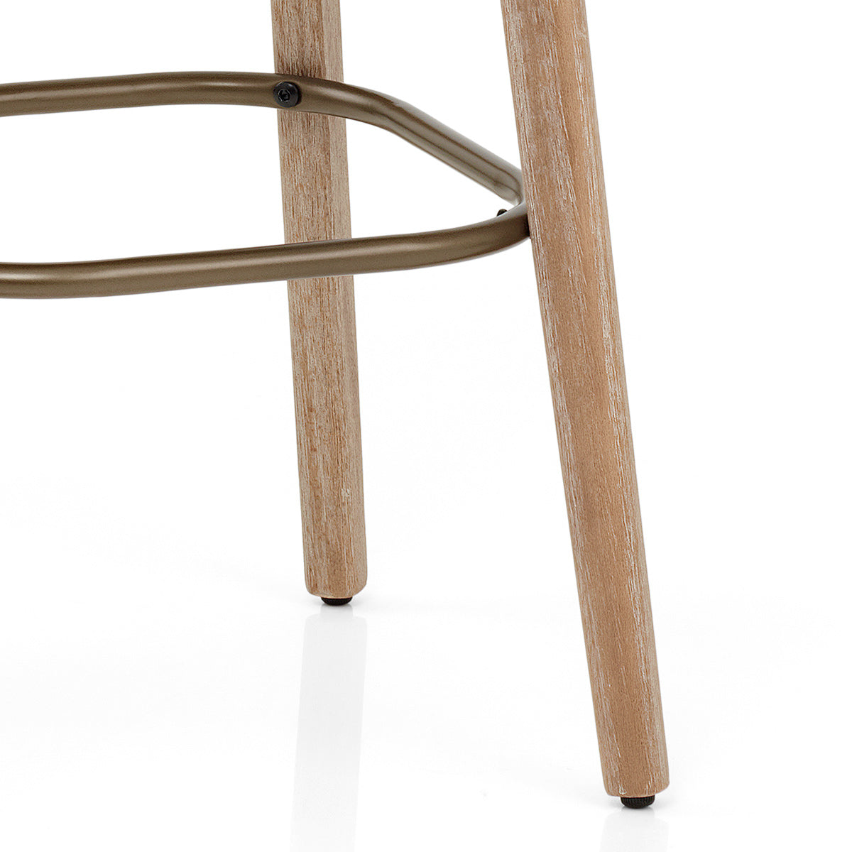 Malmo Oak & Copper Stool Beige Fabric